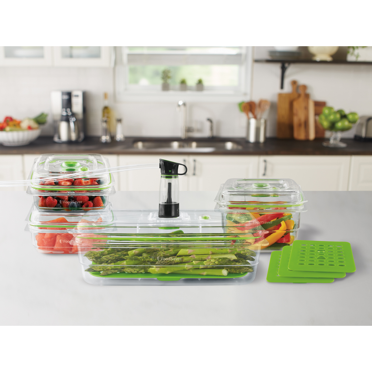 FoodSaver® Fresh Container, 4Piece Bundle + 4 Trays FA4SC33510T4033 FoodSaver® Canada