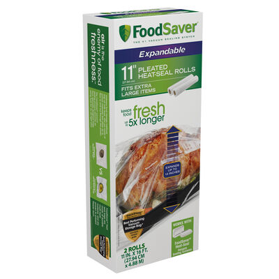 FoodSaver 2-Roll Pack Expandable Pleated Heat-Seal Rolls