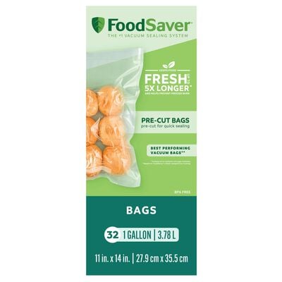 FoodSaver Vacuum Sealer Bags, Gallon-Size (3.78 L), 32 Pack