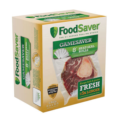 FoodSaver® GameSaver® 8" x 20' Heat-Seal Vacuum Sealer Long Roll, 6-Pack FoodSaver® GameSaver® 8" x 20' Heat-Seal Vacuum Sealer Long Roll, 6-Pack