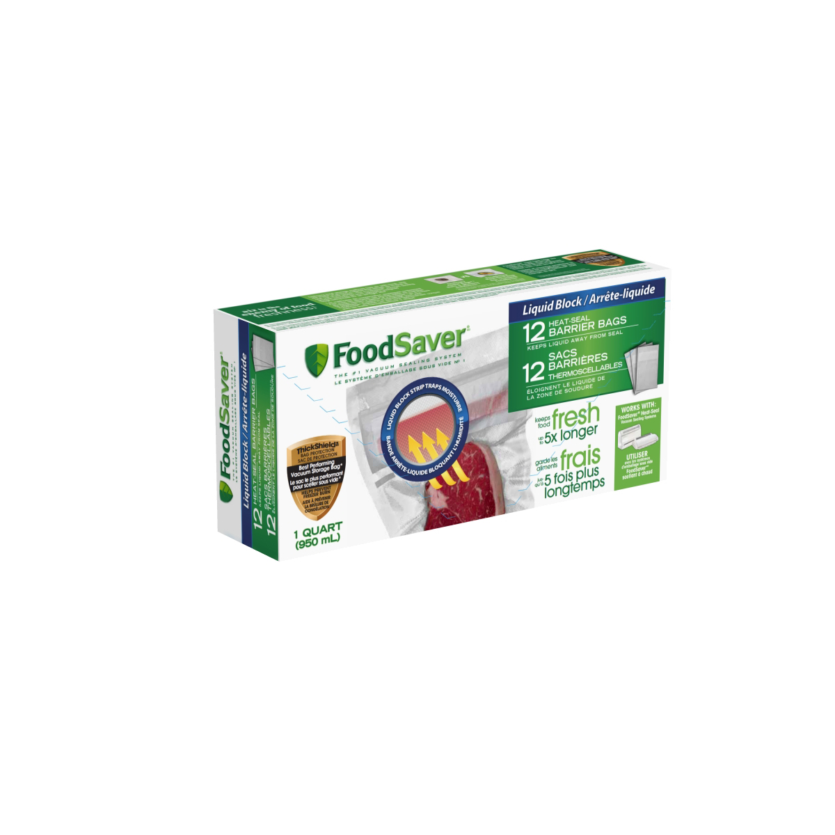 FoodSaver® Quart Size Liquid Block Vacuum Sealer Bags, 12 Count