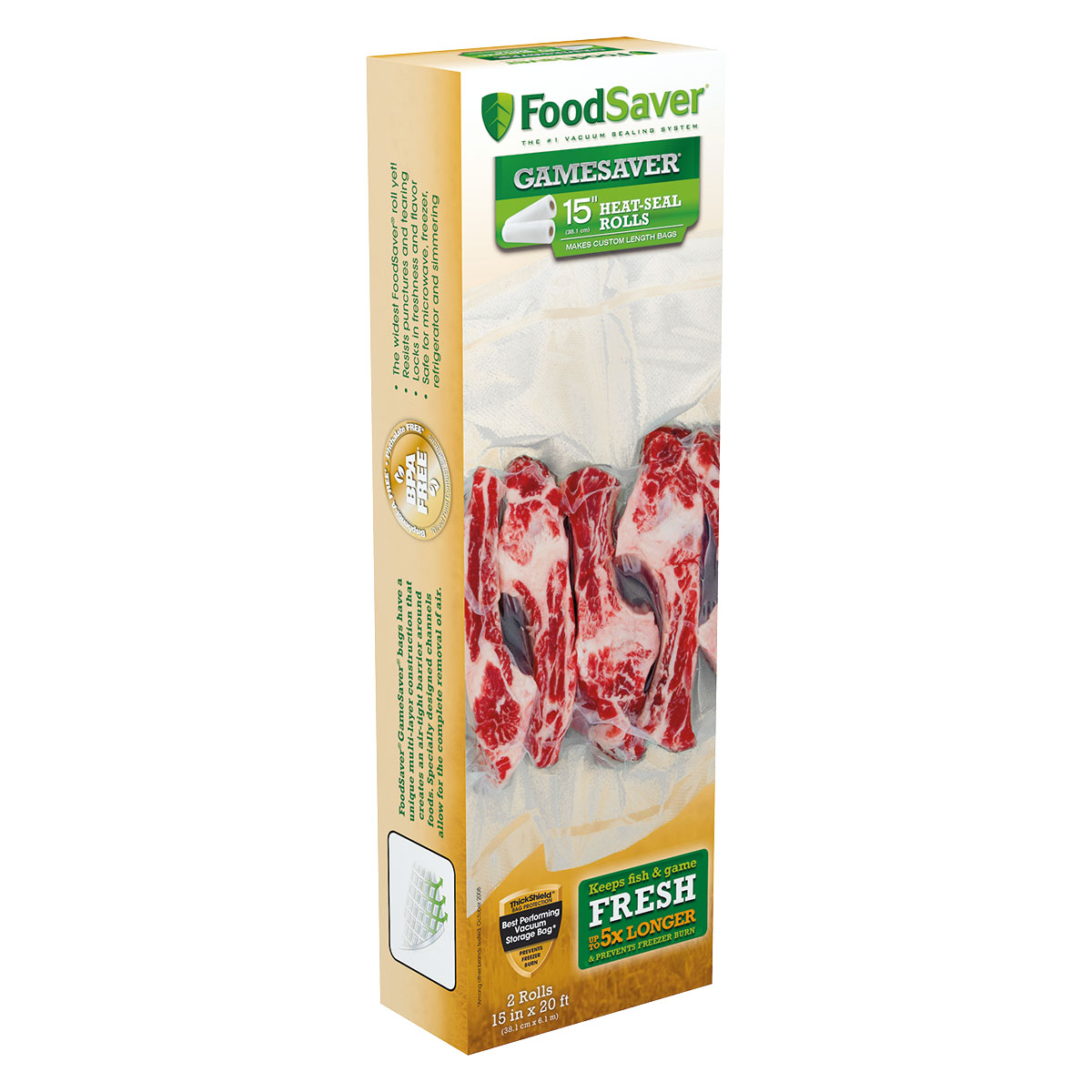 FoodSaver® GameSaver® 15" Heat-Seal Vacuum Sealer Rolls, 2-Pack FoodSaver® GameSaver® 15" Heat-Seal Vacuum Sealer Rolls, 2-Pack