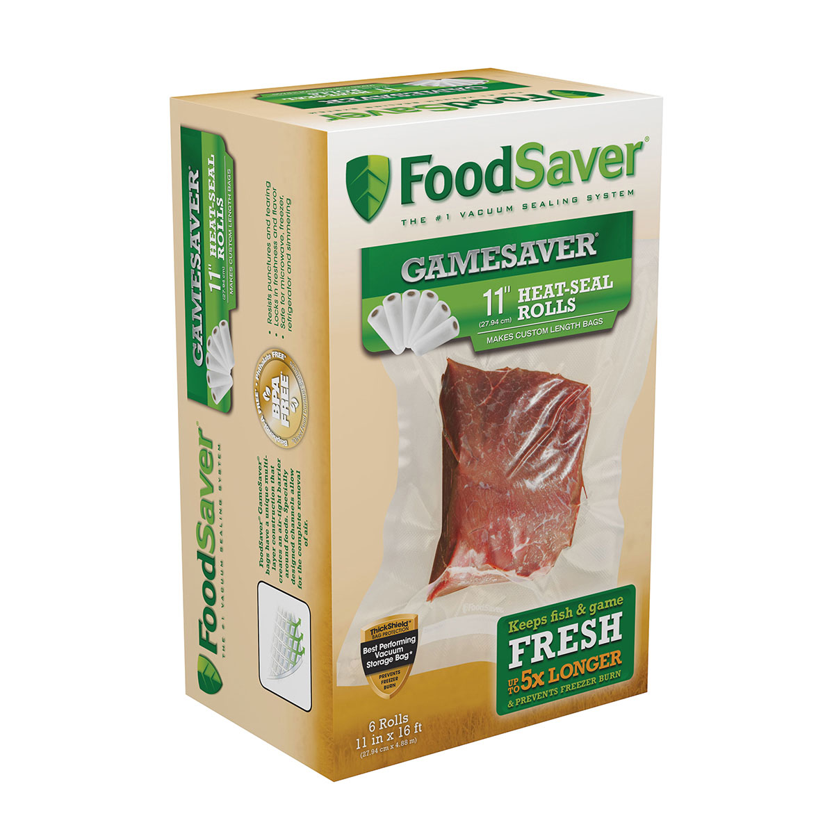 FoodSaver® GameSaver® 11" x 16' Heat-Seal Vacuum Sealer Long Rolls, 6-Pack FoodSaver® GameSaver® 11" x 16' Heat-Seal Vacuum Sealer Long Rolls, 6-Pack