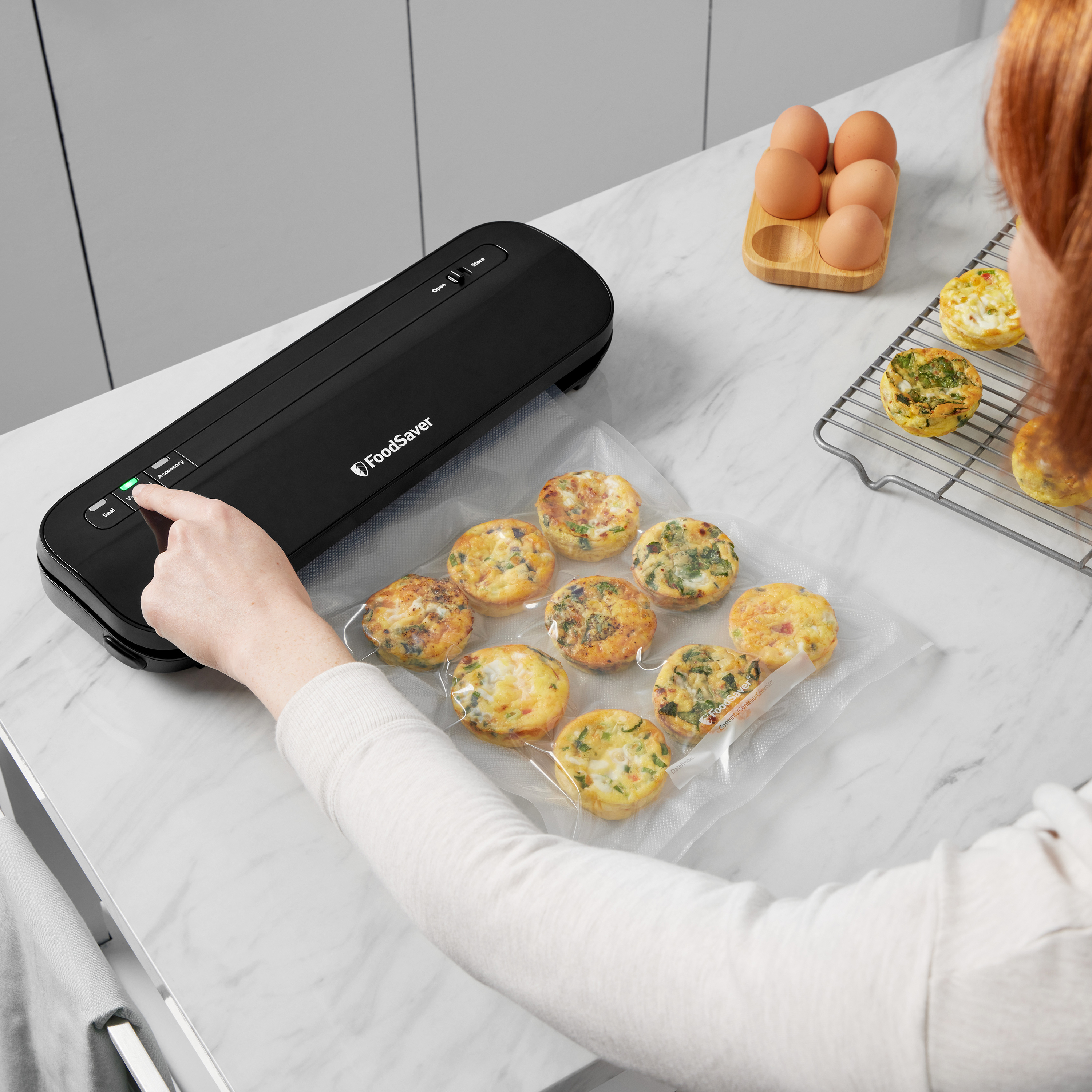 FoodSaver Space Saving Food Vacuum Sealer, Black