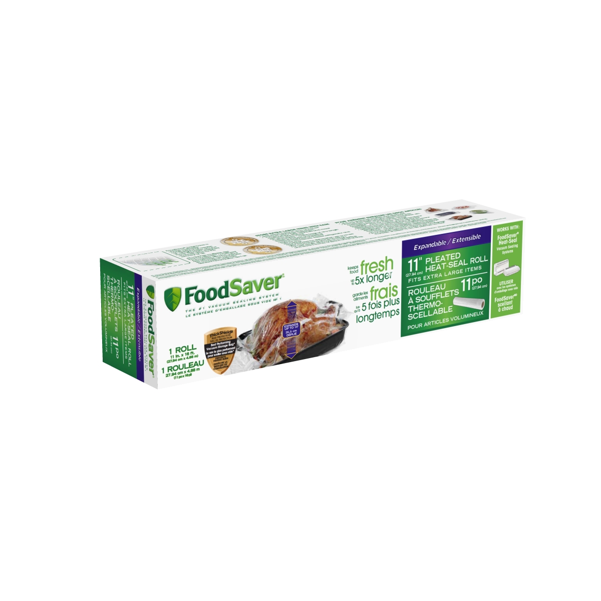 FoodSaver® Expandable 11" X 16' Heat-Seal Vacuum Sealer Roll, Single FoodSaver® Expandable 11" X 16' Heat-Seal Vacuum Sealer Roll, Single