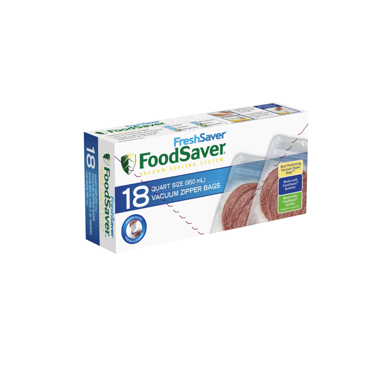 FoodSaver® FreshSaver® Quart Size Zipper Vacuum Sealer Bags, 18 Count FSFRBZ0216-33R | FoodSaver ...